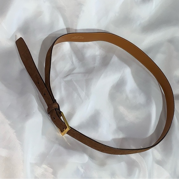 SAINT LAURENT PARIS YSL brown suede BELT 38" - Picture 6 of 11